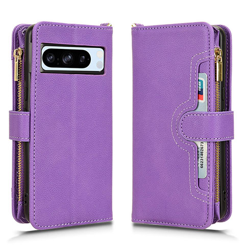 Custodia Portafoglio In Pelle Cover con Supporto BY2 per Google Pixel 8 Pro 5G Viola