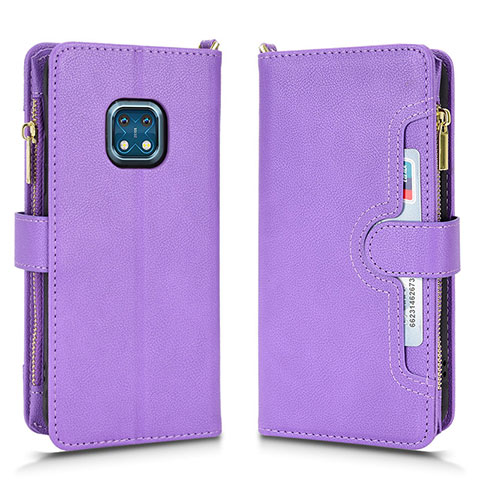 Custodia Portafoglio In Pelle Cover con Supporto BY2 per Nokia XR20 Viola