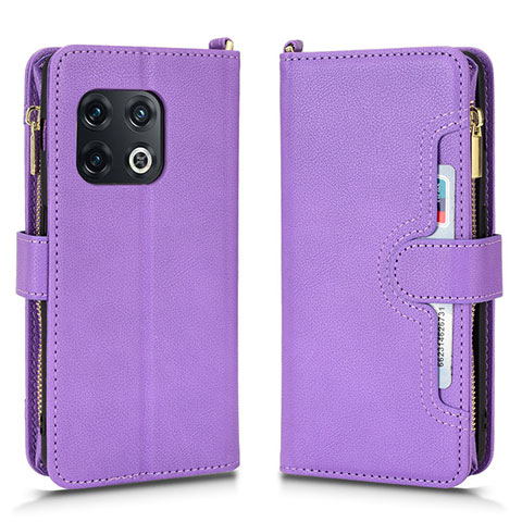 Custodia Portafoglio In Pelle Cover con Supporto BY2 per OnePlus 10 Pro 5G Viola