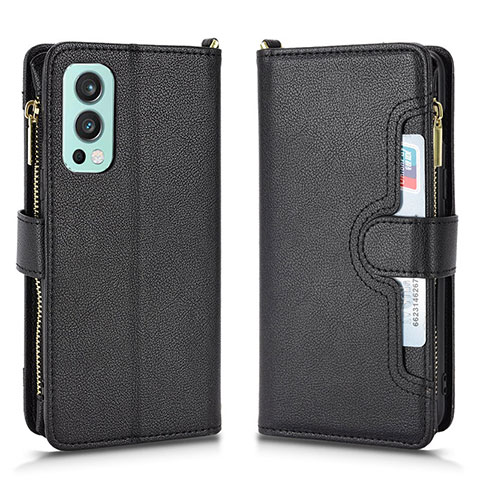 Custodia Portafoglio In Pelle Cover con Supporto BY2 per OnePlus Nord 2 5G Nero