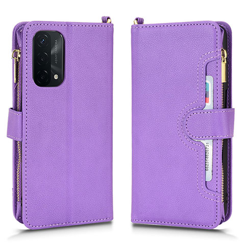 Custodia Portafoglio In Pelle Cover con Supporto BY2 per OnePlus Nord N200 5G Viola