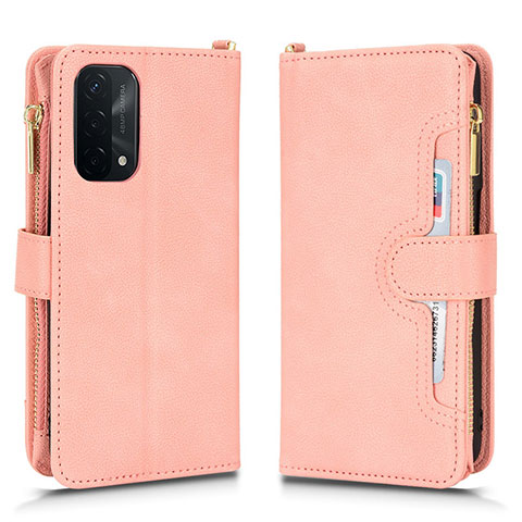 Custodia Portafoglio In Pelle Cover con Supporto BY2 per Oppo A74 5G Oro Rosa