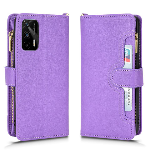 Custodia Portafoglio In Pelle Cover con Supporto BY2 per Realme GT Neo 2T 5G Viola