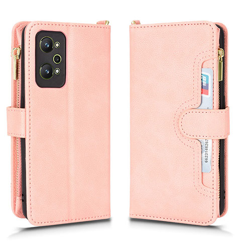 Custodia Portafoglio In Pelle Cover con Supporto BY2 per Realme GT2 5G Oro Rosa