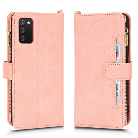 Custodia Portafoglio In Pelle Cover con Supporto BY2 per Samsung Galaxy A03s Oro Rosa