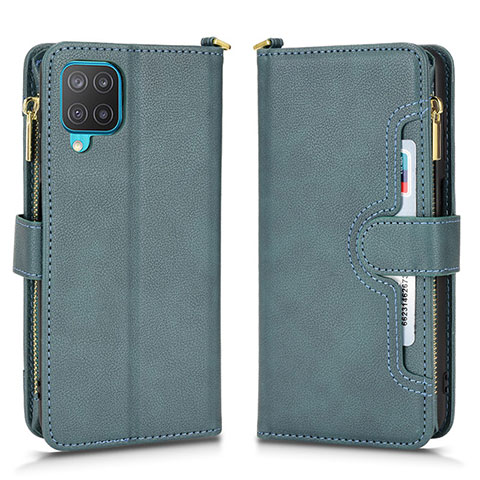 Custodia Portafoglio In Pelle Cover con Supporto BY2 per Samsung Galaxy A12 Nacho Verde