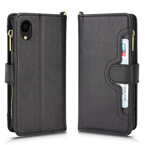 Custodia Portafoglio In Pelle Cover con Supporto BY2 per Samsung Galaxy A22 5G SC-56B Nero