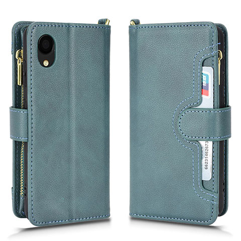 Custodia Portafoglio In Pelle Cover con Supporto BY2 per Samsung Galaxy A22 5G SC-56B Verde