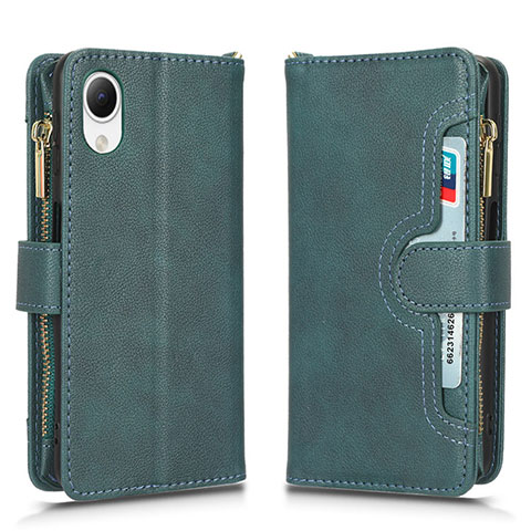 Custodia Portafoglio In Pelle Cover con Supporto BY2 per Samsung Galaxy A23 5G SC-56C Verde