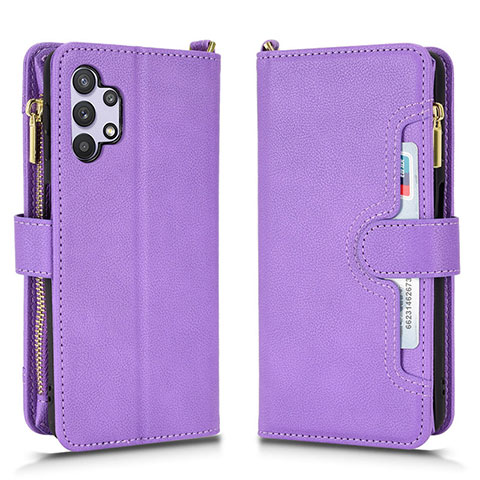 Custodia Portafoglio In Pelle Cover con Supporto BY2 per Samsung Galaxy A32 4G Viola