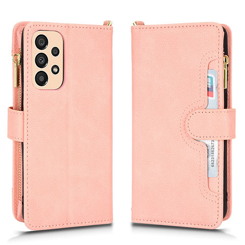 Custodia Portafoglio In Pelle Cover con Supporto BY2 per Samsung Galaxy A33 5G Oro Rosa