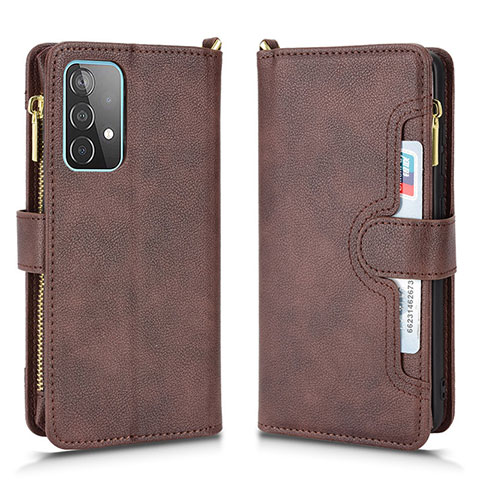 Custodia Portafoglio In Pelle Cover con Supporto BY2 per Samsung Galaxy A52 4G Marrone