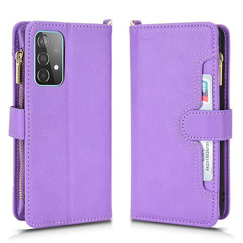 Custodia Portafoglio In Pelle Cover con Supporto BY2 per Samsung Galaxy A52 4G Viola