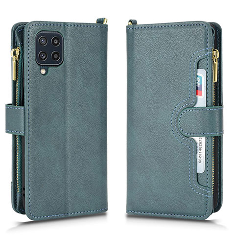 Custodia Portafoglio In Pelle Cover con Supporto BY2 per Samsung Galaxy M22 4G Verde