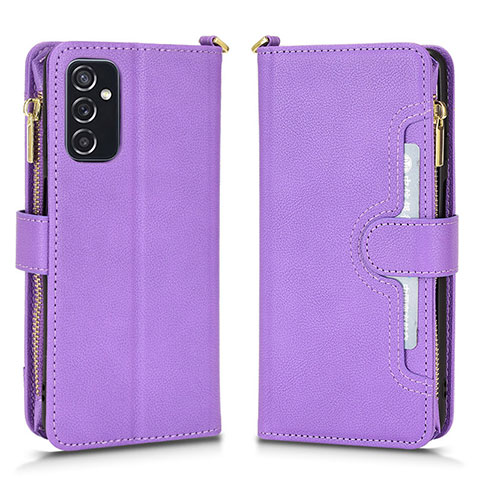 Custodia Portafoglio In Pelle Cover con Supporto BY2 per Samsung Galaxy M52 5G Viola