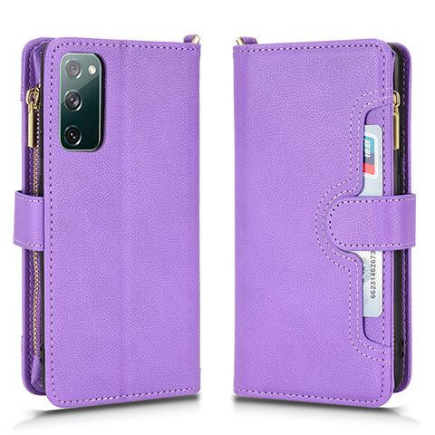 Custodia Portafoglio In Pelle Cover con Supporto BY2 per Samsung Galaxy S20 FE (2022) 5G Viola