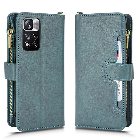 Custodia Portafoglio In Pelle Cover con Supporto BY2 per Xiaomi Mi 11i 5G (2022) Verde