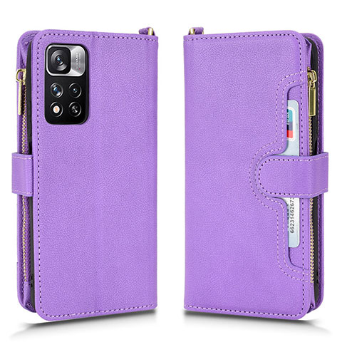 Custodia Portafoglio In Pelle Cover con Supporto BY2 per Xiaomi Mi 11i 5G (2022) Viola