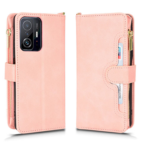 Custodia Portafoglio In Pelle Cover con Supporto BY2 per Xiaomi Mi 11T 5G Oro Rosa