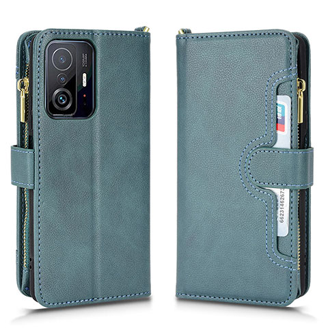 Custodia Portafoglio In Pelle Cover con Supporto BY2 per Xiaomi Mi 11T 5G Verde