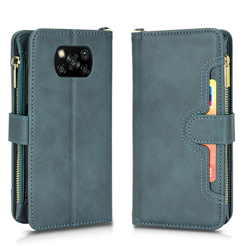 Custodia Portafoglio In Pelle Cover con Supporto BY2 per Xiaomi Poco X3 Pro Verde