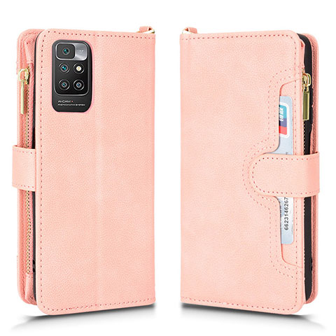 Custodia Portafoglio In Pelle Cover con Supporto BY2 per Xiaomi Redmi 10 (2022) Oro Rosa