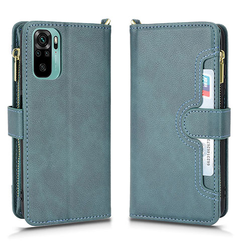 Custodia Portafoglio In Pelle Cover con Supporto BY2 per Xiaomi Redmi Note 10 4G Verde