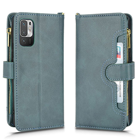 Custodia Portafoglio In Pelle Cover con Supporto BY2 per Xiaomi Redmi Note 10 JE 5G Verde