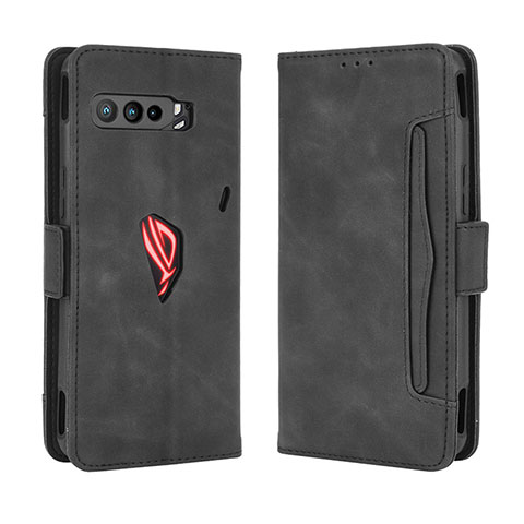 Custodia Portafoglio In Pelle Cover con Supporto BY3 per Asus ROG Phone 3 Nero