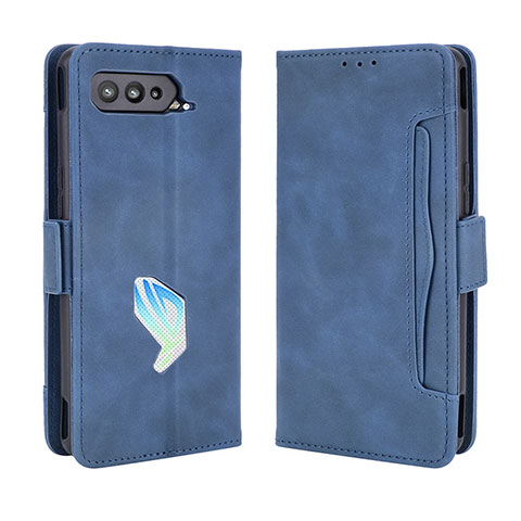 Custodia Portafoglio In Pelle Cover con Supporto BY3 per Asus ROG Phone 5 ZS673KS Blu