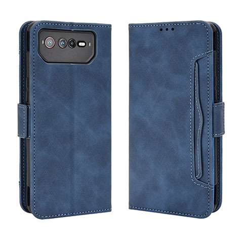 Custodia Portafoglio In Pelle Cover con Supporto BY3 per Asus ROG Phone 6 Blu