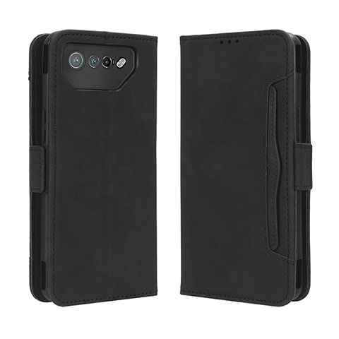 Custodia Portafoglio In Pelle Cover con Supporto BY3 per Asus ROG Phone 7 Pro Nero