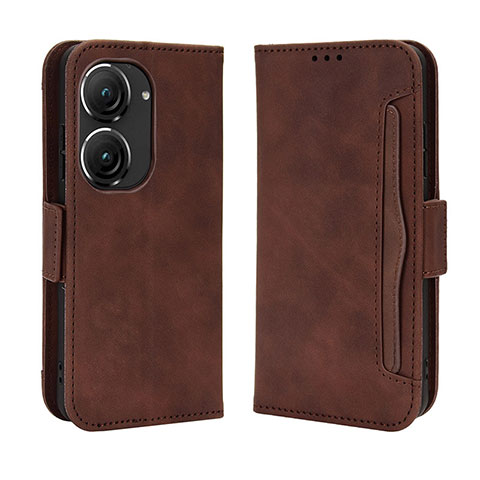 Custodia Portafoglio In Pelle Cover con Supporto BY3 per Asus Zenfone 9 Marrone