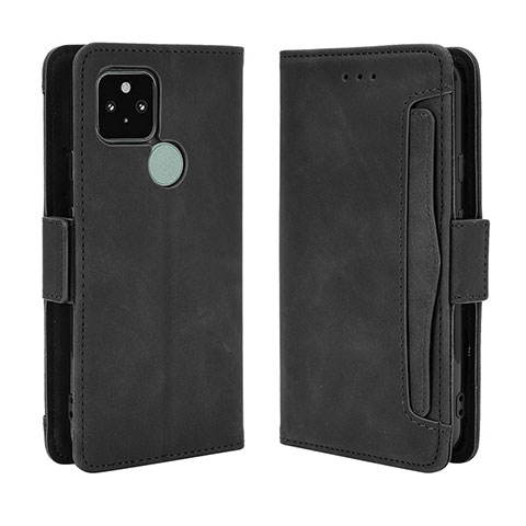 Custodia Portafoglio In Pelle Cover con Supporto BY3 per Google Pixel 5 Nero