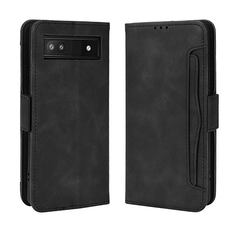 Custodia Portafoglio In Pelle Cover con Supporto BY3 per Google Pixel 6a 5G Nero