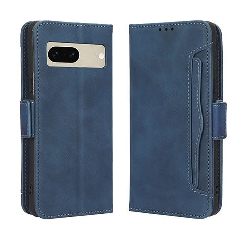 Custodia Portafoglio In Pelle Cover con Supporto BY3 per Google Pixel 7 5G Blu