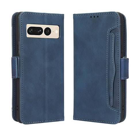 Custodia Portafoglio In Pelle Cover con Supporto BY3 per Google Pixel 7 Pro 5G Blu