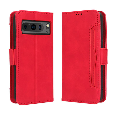 Custodia Portafoglio In Pelle Cover con Supporto BY3 per Google Pixel 8 Pro 5G Rosso