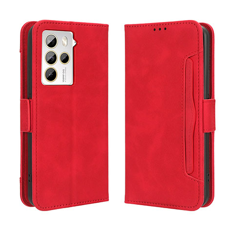 Custodia Portafoglio In Pelle Cover con Supporto BY3 per HTC U23 Pro 5G Rosso