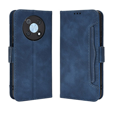 Custodia Portafoglio In Pelle Cover con Supporto BY3 per Huawei Enjoy 50 Pro Blu