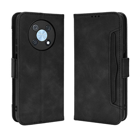 Custodia Portafoglio In Pelle Cover con Supporto BY3 per Huawei Enjoy 50 Pro Nero