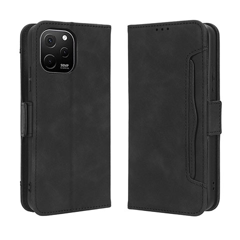 Custodia Portafoglio In Pelle Cover con Supporto BY3 per Huawei Enjoy 50z Nero