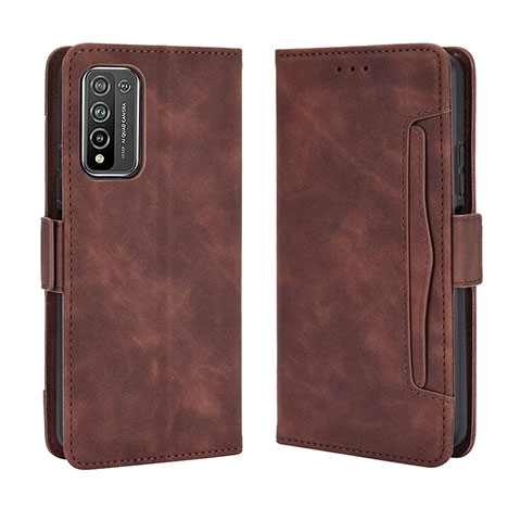 Custodia Portafoglio In Pelle Cover con Supporto BY3 per Huawei Honor 10X Lite Marrone