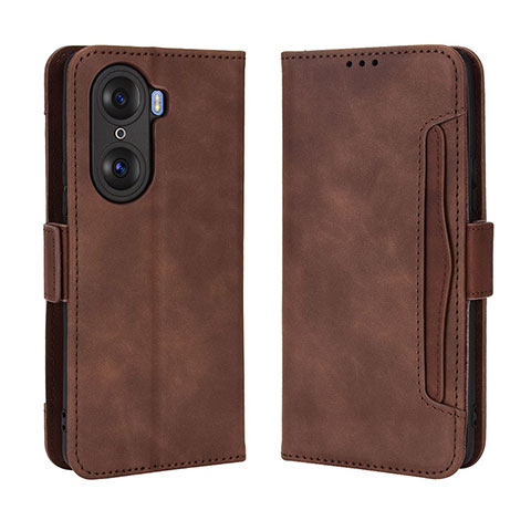 Custodia Portafoglio In Pelle Cover con Supporto BY3 per Huawei Honor 60 Pro 5G Marrone