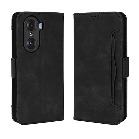 Custodia Portafoglio In Pelle Cover con Supporto BY3 per Huawei Honor 60 Pro 5G Nero