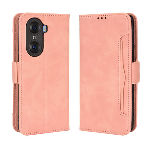 Custodia Portafoglio In Pelle Cover con Supporto BY3 per Huawei Honor 60 Pro 5G Rosa