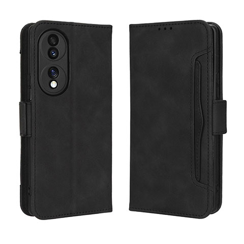 Custodia Portafoglio In Pelle Cover con Supporto BY3 per Huawei Honor 70 5G Nero