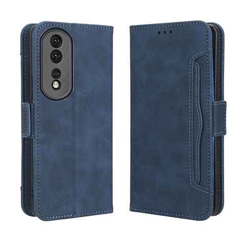 Custodia Portafoglio In Pelle Cover con Supporto BY3 per Huawei Honor 80 Pro 5G Blu