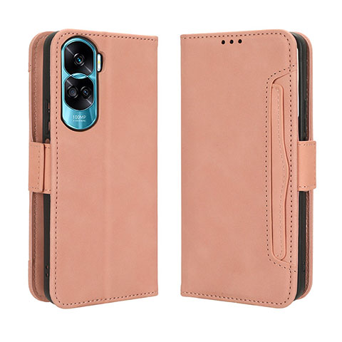 Custodia Portafoglio In Pelle Cover con Supporto BY3 per Huawei Honor 90 Lite 5G Rosa