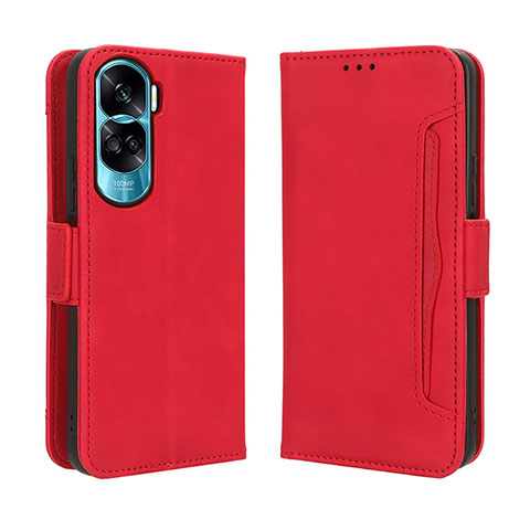 Custodia Portafoglio In Pelle Cover con Supporto BY3 per Huawei Honor 90 Lite 5G Rosso